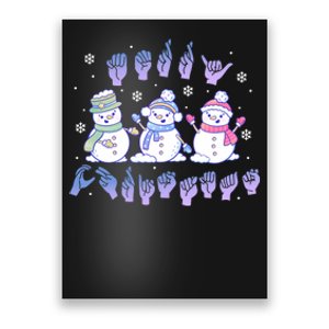 Asl Christmas Snowmen Merry Christmas Sign Language Poster