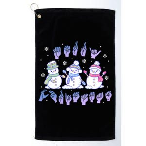 Asl Christmas Snowmen Merry Christmas Sign Language Platinum Collection Golf Towel