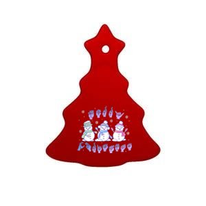 Asl Christmas Snowmen Merry Christmas Sign Language Ceramic Tree Ornament