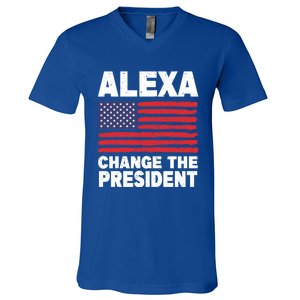 Alexa Change The President Funny Political Humor Gift V-Neck T-Shirt