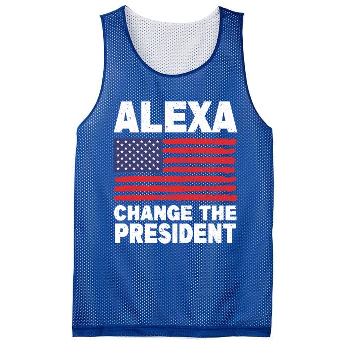 Alexa Change The President Funny Political Humor Gift Mesh Reversible Basketball Jersey Tank