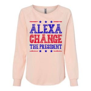 Alexa Change The President Funny Political Womens California Wash Sweatshirt