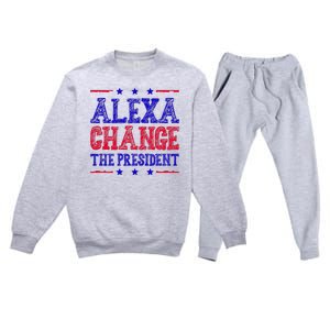 Alexa Change The President Funny Political Premium Crewneck Sweatsuit Set