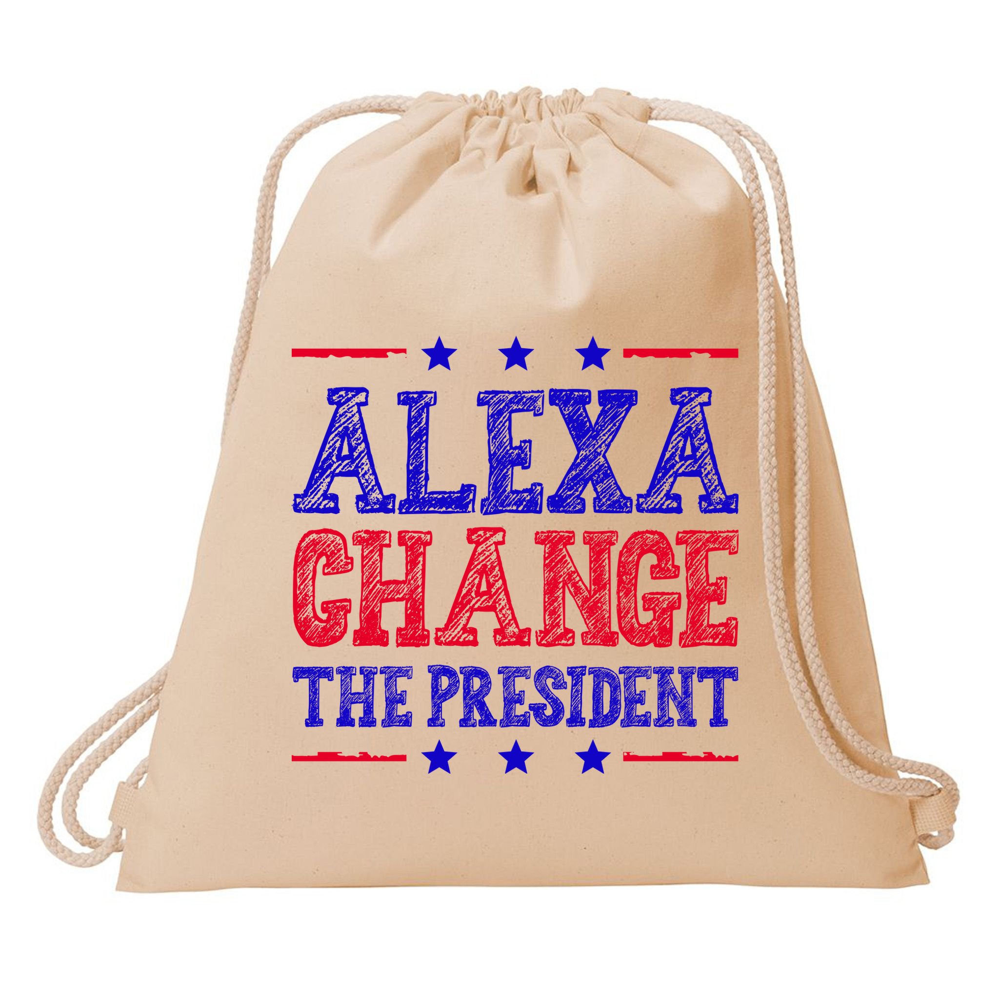 Alexa Change The President Funny Political Drawstring Bag