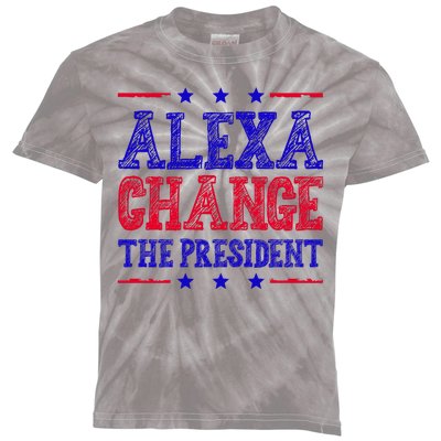 Alexa Change The President Funny Political Kids Tie-Dye T-Shirt