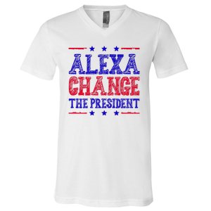 Alexa Change The President Funny Political V-Neck T-Shirt