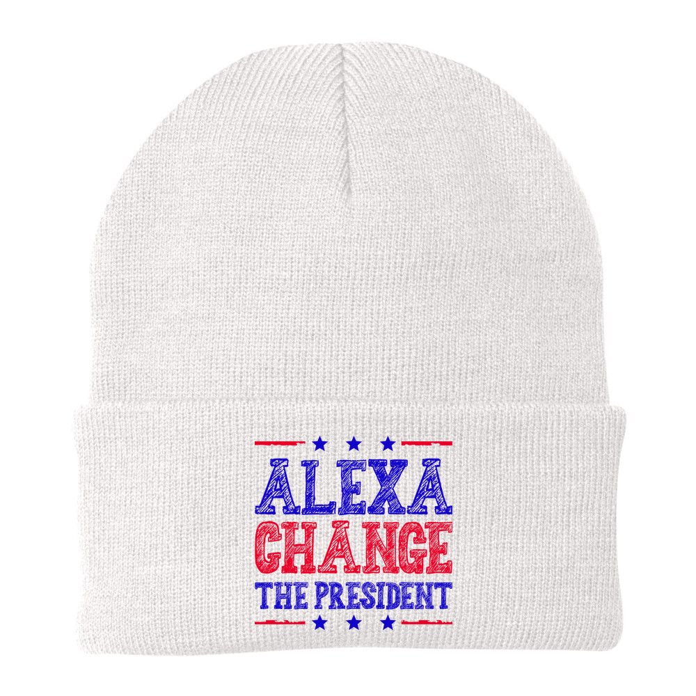 Alexa Change The President Funny Political Beanie