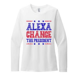 Alexa Change The President Funny Political Womens CVC Long Sleeve Shirt