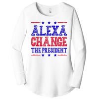 Alexa Change The President Funny Political Women's Perfect Tri Tunic Long Sleeve Shirt