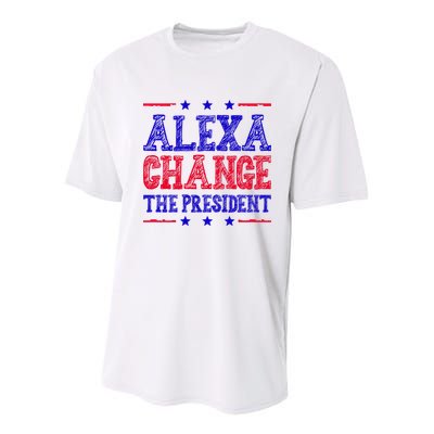 Alexa Change The President Funny Political Youth Performance Sprint T-Shirt