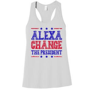 Alexa Change The President Funny Political Women's Racerback Tank