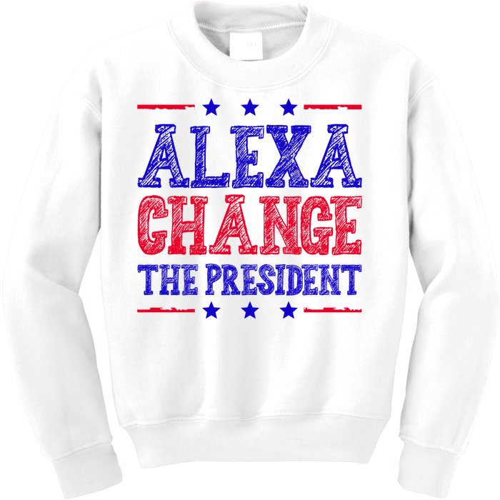 Alexa Change The President Funny Political Kids Sweatshirt