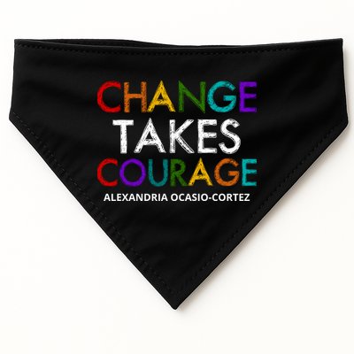 AOC Changes Takes Courage Alexandria Ocasio Cortez USA-Made Doggie Bandana