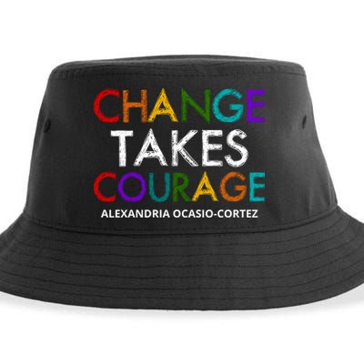 AOC Changes Takes Courage Alexandria Ocasio Cortez Sustainable Bucket Hat