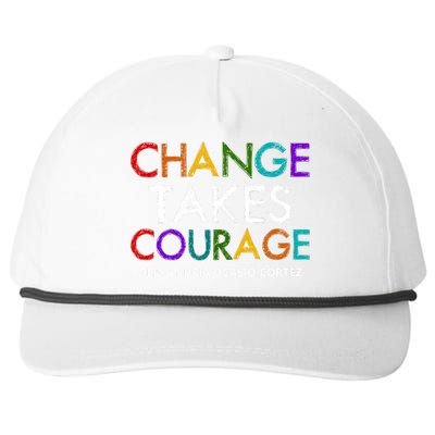 AOC Changes Takes Courage Alexandria Ocasio Cortez Snapback Five-Panel Rope Hat