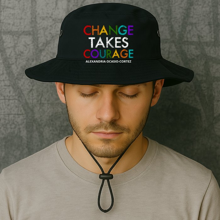 AOC Changes Takes Courage Alexandria Ocasio Cortez Bucket Hat