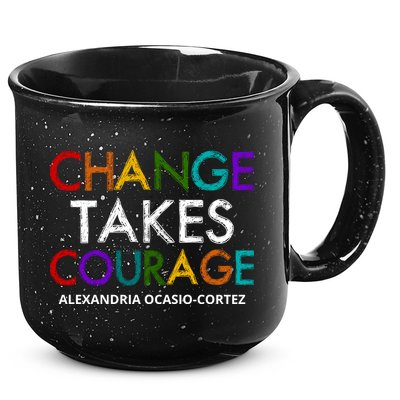 AOC Changes Takes Courage Alexandria Ocasio Cortez 15oz Campfire Ceramic Mug