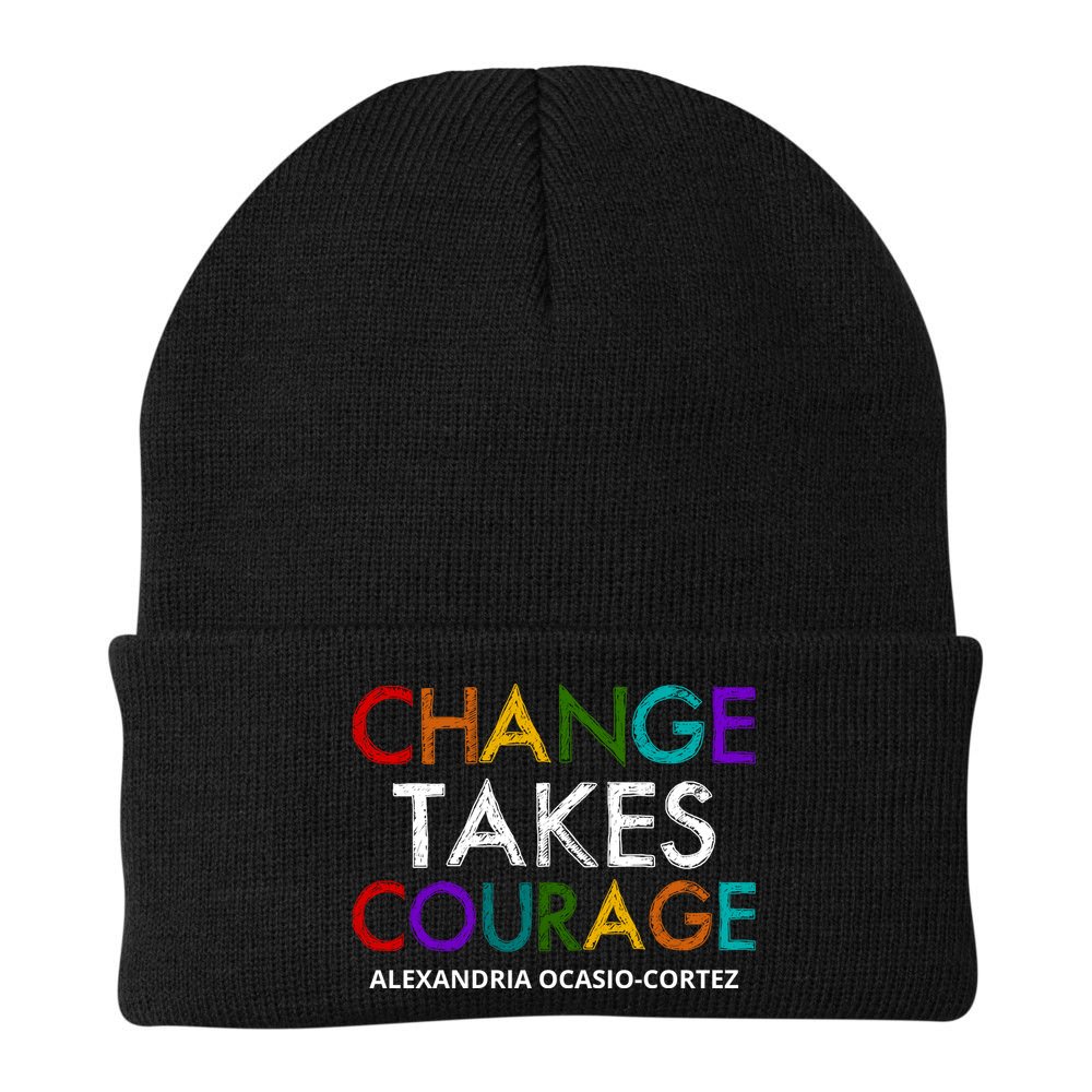 AOC Changes Takes Courage Alexandria Ocasio Cortez Beanie
