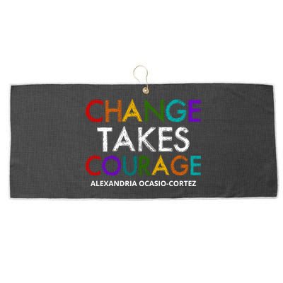 AOC Changes Takes Courage Alexandria Ocasio Cortez Large Microfiber Waffle Golf Towel