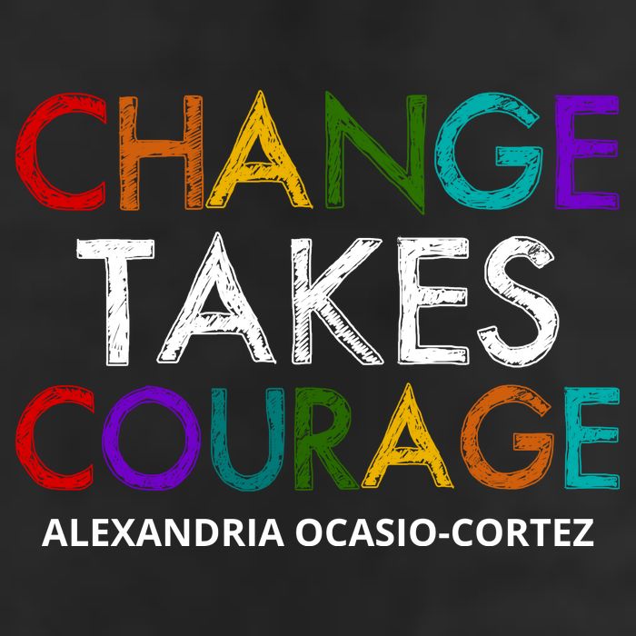 AOC Changes Takes Courage Alexandria Ocasio Cortez Microfiber Hand Towel