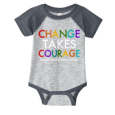 AOC Changes Takes Courage Alexandria Ocasio Cortez Infant Baby Jersey Bodysuit