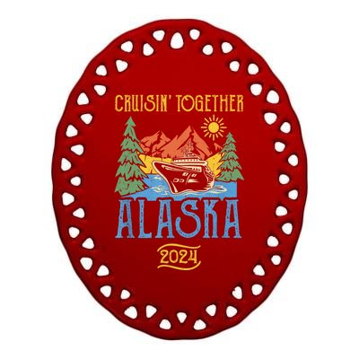 Alaska Cruise Together 2024 Ceramic Oval Ornament