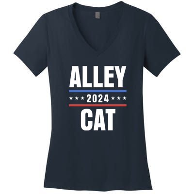 Alley Cat Trump 2024 Women's V-Neck T-Shirt