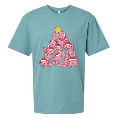 axolotl christmas tree pajamas Santa Claus Sueded Cloud Jersey T-Shirt