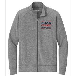 Alexa Change The President Funny Quote Humor Stretch Full-Zip Cadet Jacket