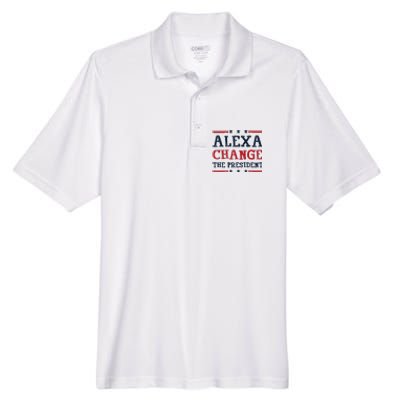 Alexa Change The President Funny Quote Humor Men's Origin Performance Pique Polo