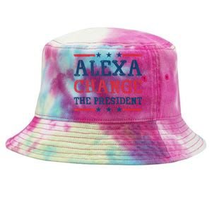 Alexa Change The President Funny Quote Humor Tie-Dyed Bucket Hat