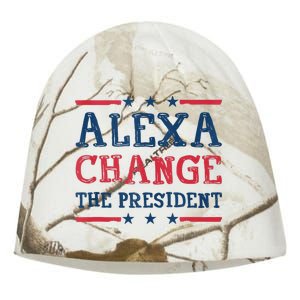 Alexa Change The President Funny Quote Humor Kati - Camo Knit Beanie