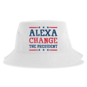 Alexa Change The President Funny Quote Humor Sustainable Bucket Hat