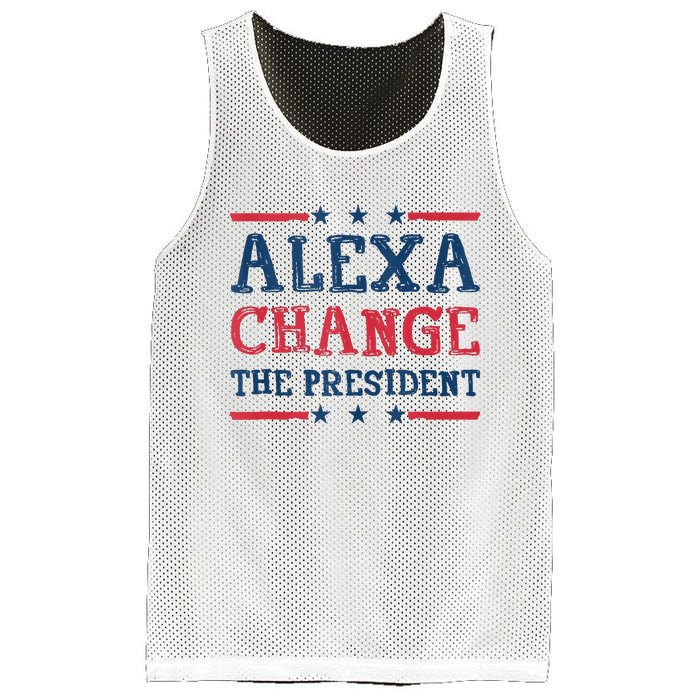 Alexa Change The President Funny Quote Humor Mesh Reversible Basketball Jersey Tank