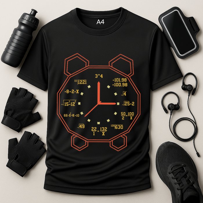 Alarm Clock Time Math Watch Mathematician Performance Shirt