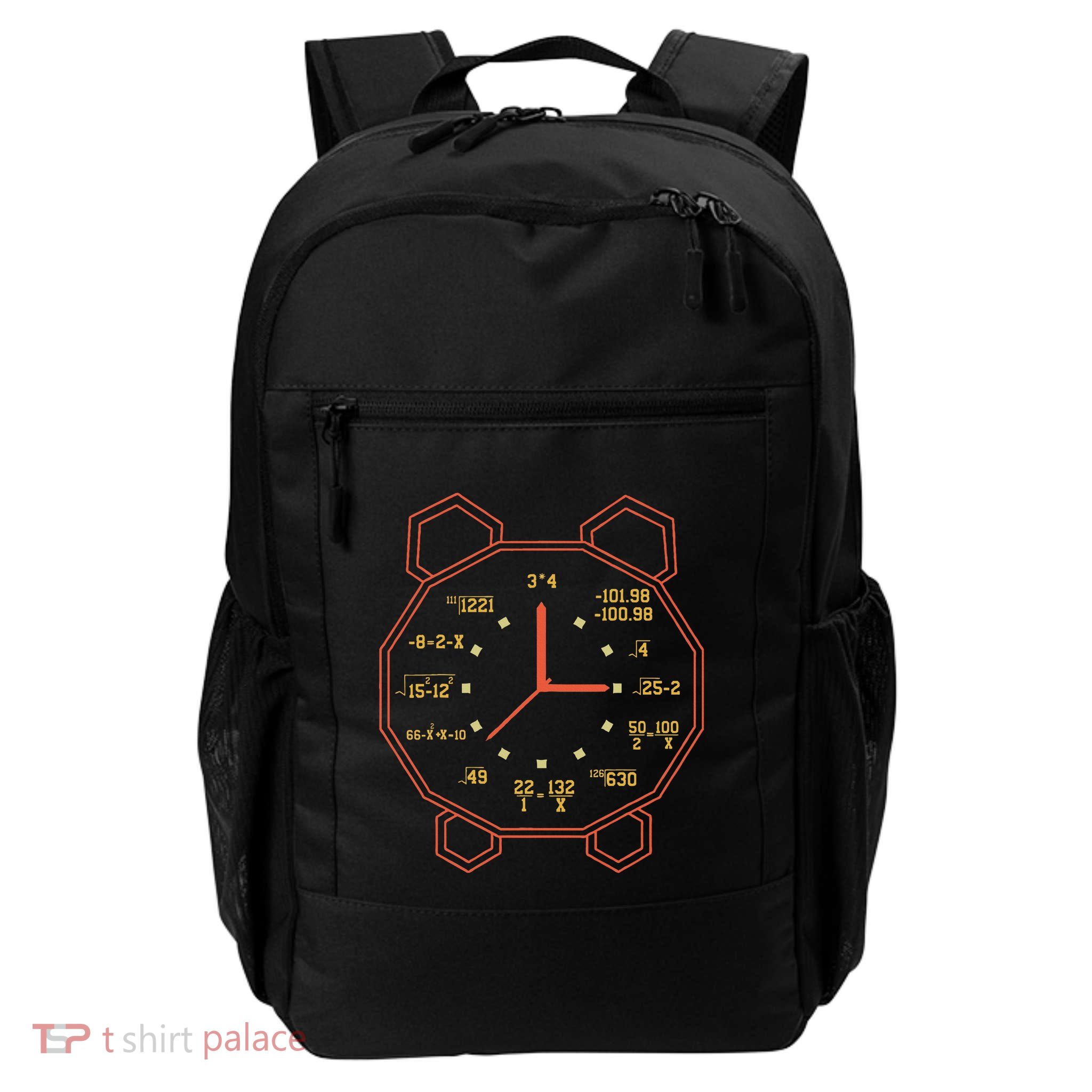 Alarm Clock Time Math Watch Mathematician Daily Commute Backpack