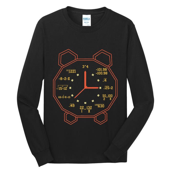 Alarm Clock Time Math Watch Mathematician Tall Long Sleeve T-Shirt