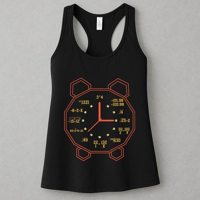 Alarm Clock Time Math Watch Mathematician Womens Tank Top