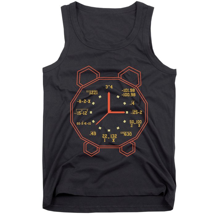 Alarm Clock Time Math Watch Mathematician Tank Top
