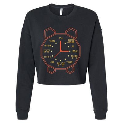 Alarm Clock Time Math Watch Mathematician Cropped Pullover Crew