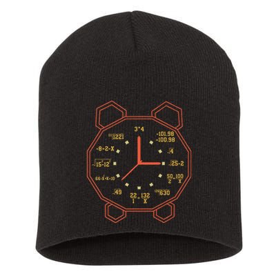 Alarm Clock Time Math Watch Mathematician Short Acrylic Beanie