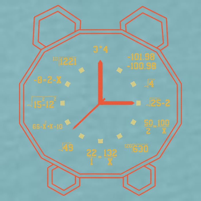 Alarm Clock Time Math Watch Mathematician Sueded Cloud Jersey T-Shirt