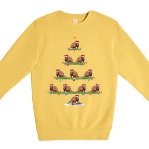 Armadillo Christmas Tree Pajama Ugly Xmas Premium Crewneck Sweatshirt