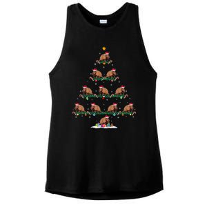 Armadillo Christmas Tree Pajama Ugly Xmas Ladies PosiCharge Tri-Blend Wicking Tank