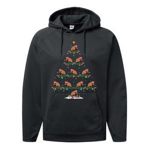 Armadillo Christmas Tree Pajama Ugly Xmas Performance Fleece Hoodie