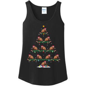 Armadillo Christmas Tree Pajama Ugly Xmas Ladies Essential Tank