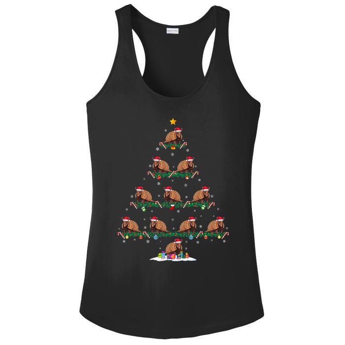 Armadillo Christmas Tree Pajama Ugly Xmas Ladies PosiCharge Competitor Racerback Tank