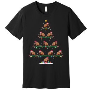 Armadillo Christmas Tree Pajama Ugly Xmas Premium T-Shirt