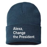 Alexa Change The President Anti Trump Funny Sustainable Knit Beanie