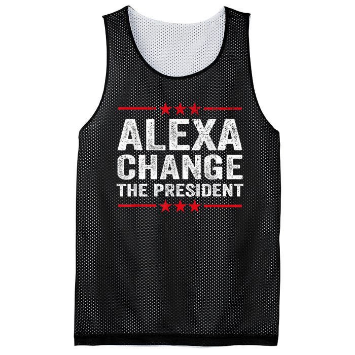 Alexa Change The President Funny Quote Humor Mesh Reversible Basketball Jersey Tank